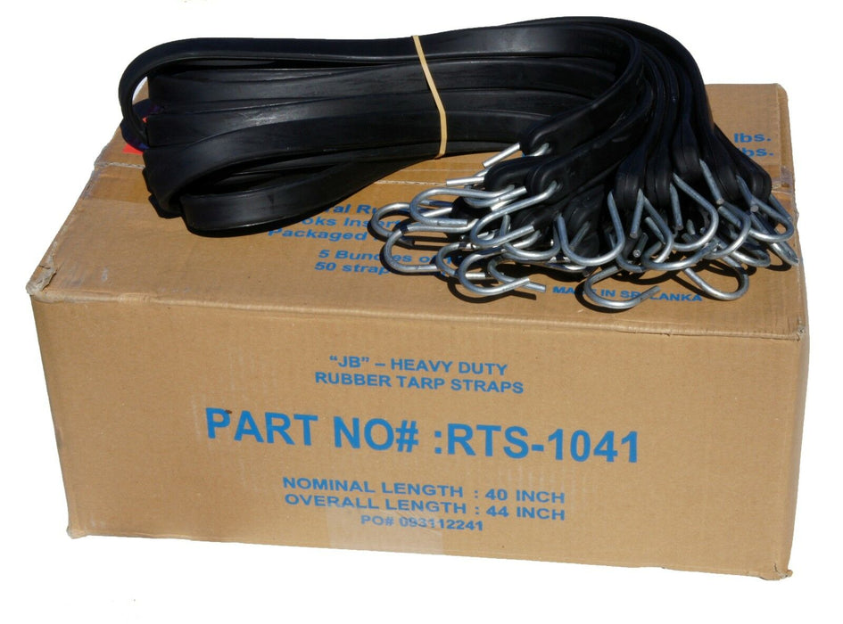 41" Rubber Tarp Straps with S-Hooks Attached